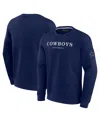 Fanatics Men's And Women's Navy Dallas Cowboys Elements Unlimited Fleece Pullover Sweatshirt In Navy