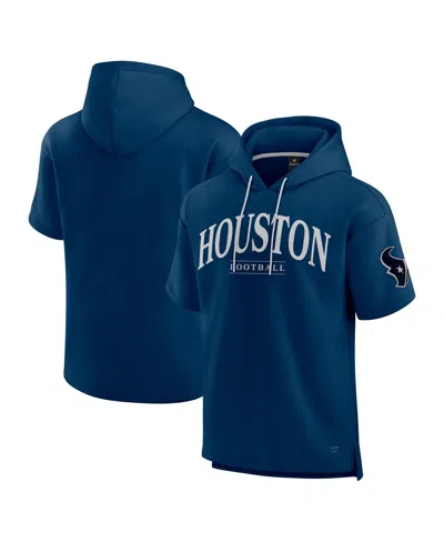 Fanatics Men's And Women's Navy Houston Texans Elements Ready Short Sleeve Pullover Hoodie