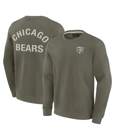 Fanatics Men's And Women's Olive Chicago Bears Super Soft Pullover Crew Sweatshirt