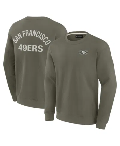 Fanatics Men's And Women's Olive San Francisco 49ers Super Soft Pullover Crew Sweatshirt