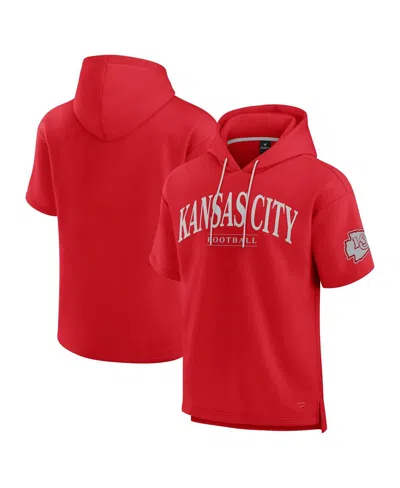 Fanatics Men's And Women's Red Kansas City Chiefs Elements Ready Short Sleeve Pullover Hoodie