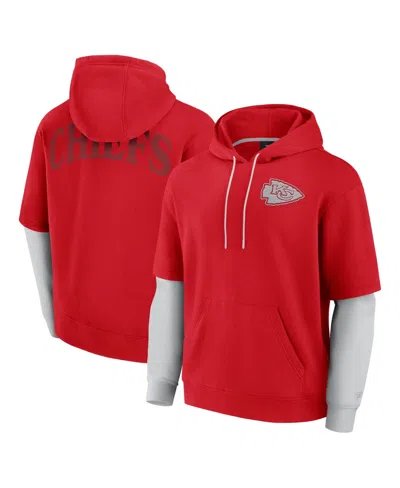 Fanatics Men's And Women's Red Kansas City Chiefs Sleek Elements Pullover Hoodie