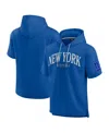 Fanatics Men's And Women's Royal New York Giants Elements Ready Short Sleeve Pullover Hoodie In Blue