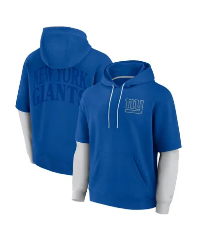 Fanatics Men's And Women's Royal New York Giants Sleek Elements Pullover Hoodie In Blue