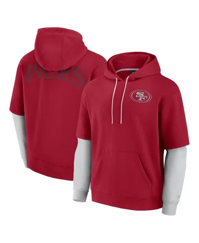Fanatics Men's And Women's Scarlet San Francisco 49ers Sleek Elements Pullover Hoodie