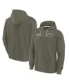 Fanatics Men's And Women's Signature Olive New York Jets Elements Super Soft Fleece Pullover Hoodie In Olive