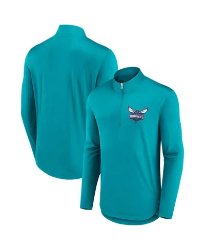 Fanatics Men's Aqua Charlotte Hornets Lightweight Quarter-zip Pullover Sweatshirt