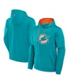 Fanatics Men's Aqua Miami Dolphins Defender Pullover Hoodie In Aqua,orange