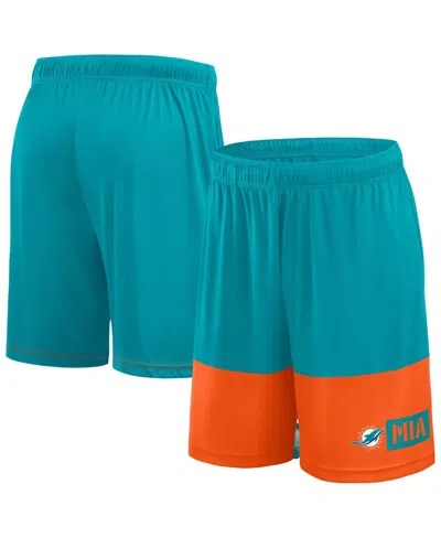 Fanatics Men's Aqua/orange Miami Dolphins Big Tall Best Of The Best Performance Shorts In Green