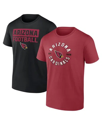 Fanatics Men's Arizona Cardinals Serve T-shirt Combo Pack In Garnet,black