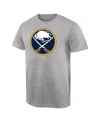 Fanatics Men's Ash Buffalo Sabres Team Primary Logo T-shirt In Ash