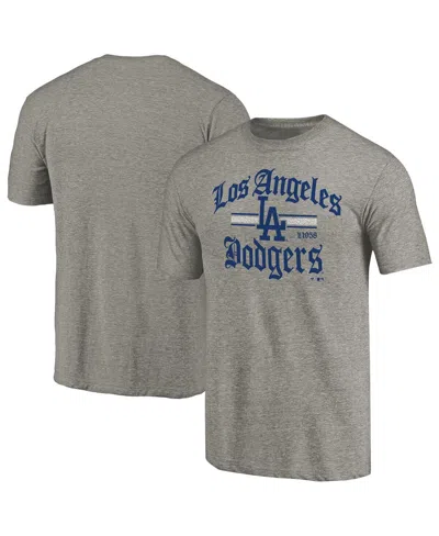 Fanatics Men's Ash Los Angeles Dodgers Hometown Collection Olde La T-shirt In Gray