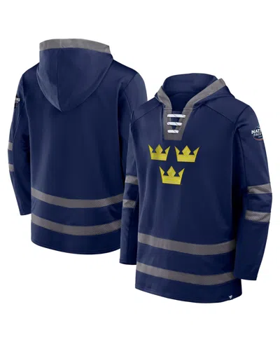 Fanatics Men's Athletic Navy Sweden 2025 4 Nations Face-off Inside Line Pullover Hoodie