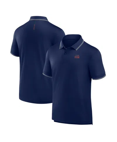 Fanatics Men's Athletic Navy Team Usa Front Office Move Mono Pique Polo Shirt In Burgundy
