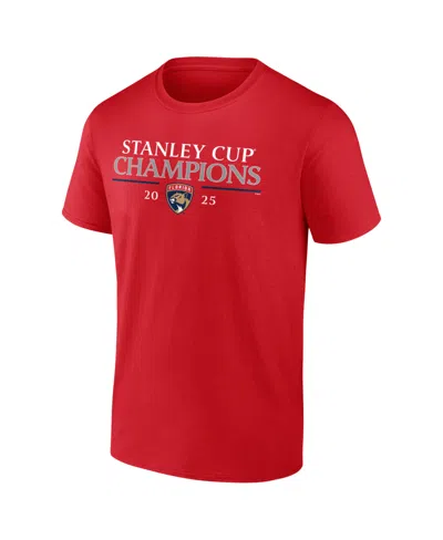 Fanatics Men's Athletic Red Florida Panthers 2025 Stanley Cup Champions Signature Roster T-shirt