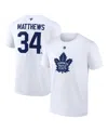 Fanatics Men's Auston Matthews White Toronto Maple Leaf's Authentic Stack Name Number T-shirt In White