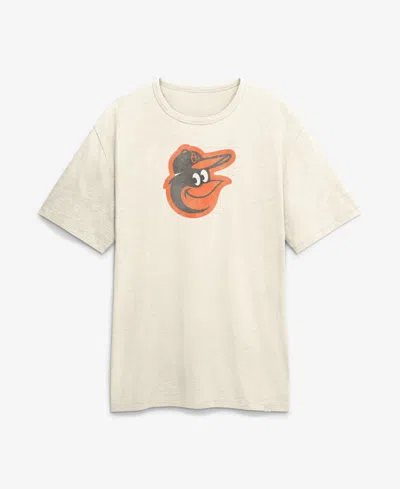 Fanatics Men's Baltimore Orioles Stadium Slub Distressed Crew Neck T-shirt In Gold