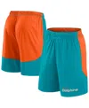 Fanatics Men's Big & Tall Aqua/orange Miami Dolphins Launch Shorts In Aqua,orange