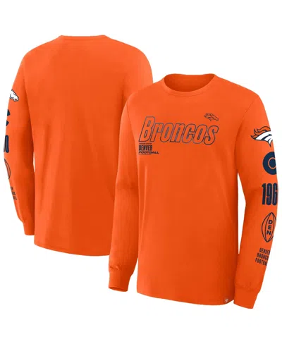 Fanatics Men's Big & Tall Checkdown Pass Screen Print Long Sleeve T-shirt In Orange