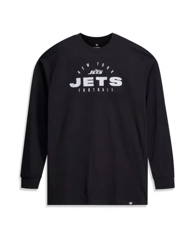 Fanatics Men's Big & Tall New York Jets Coverage Scheme Long-sleeve T-shirt In Black