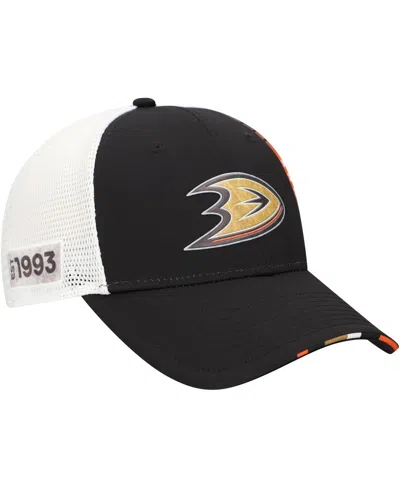 Fanatics Men's Black Anaheim Ducks Authentic Pro Draft Adjustable Trucker Hat