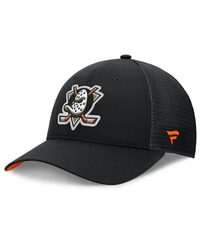 Fanatics Men's Black Anaheim Ducks Authentic Pro Home Ice Trucker Adjustable Hat