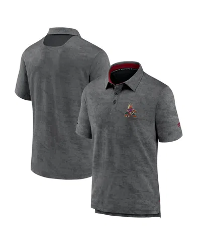 Fanatics Men's Black Arizona Coyotes Authentic Pro Rink Polo In Black,red