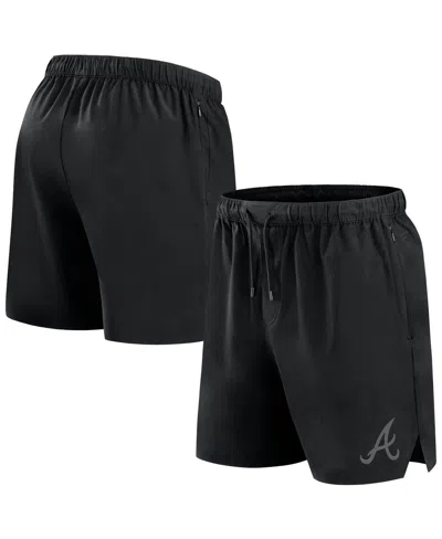 FANATICS MEN'S BLACK ATLANTA BRAVES FRONT OFFICE WOVEN SHORTS