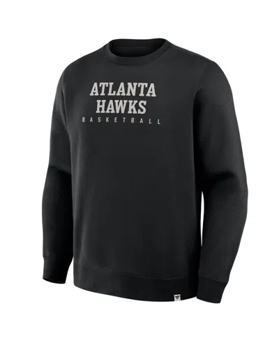 Fanatics Men's Black Atlanta Hawks Crossover Collection Defensive Rotation Drill Premium Pullover Sweatshirt