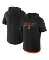 Fanatics Men's Black Baltimore Orioles Clubhouse Optimal Play Raglan Short Sleeve Pullover Hoodie In Black