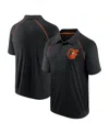 Fanatics Men's Black Baltimore Orioles Strong Alone Raglan Polo In Black
