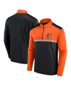 Fanatics Men's Black Baltimore Orioles Unstoppable Quarter-zip Top In Black