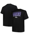 Fanatics Men's Black Baltimore Ravens Big Tall Pop T-shirt In Black
