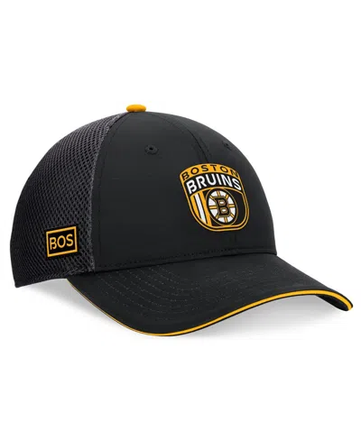 FANATICS MEN'S BLACK BOSTON BRUINS 2024 NHL DRAFT ON STAGE TRUCKER ADJUSTABLE HAT