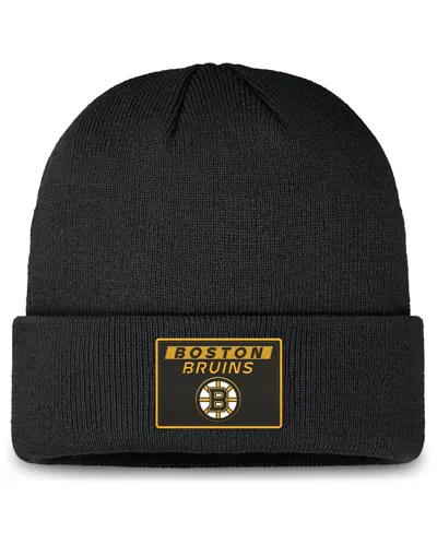Fanatics Men's Black Boston Bruins Authentic Pro Cuffed Knit Hat