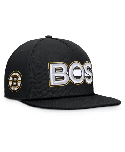 Fanatics Men's Black Boston Bruins Authentic Pro Rink Team Code Snapback Hat