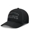 Fanatics Men's Black Boston Bruins Authentic Pro Road Stack Text A-frame Adjustable Hat In Black