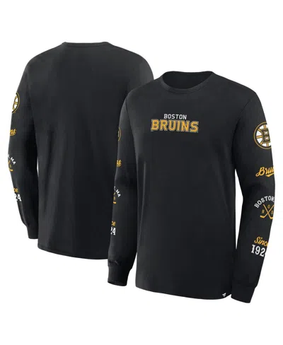 Fanatics Men's Black Boston Bruins Boxed In Legacy Long Sleeve T-shirt