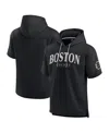 Fanatics Men's Black Boston Bruins Elements Ready Short Sleeve Pullover Hoodie In Black