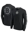Fanatics Men's Black Boston Bruins Elements Strive Long Sleeve T-shirt In Black,gray
