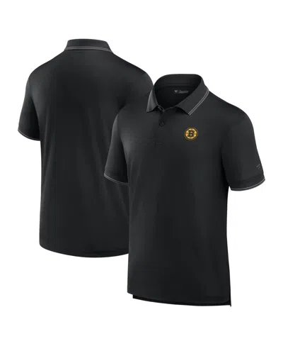FANATICS MEN'S BLACK BOSTON BRUINS FRONT OFFICE PIQUEÂ POLO SHIRT