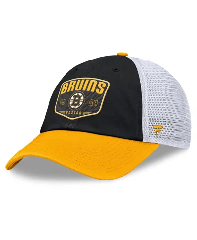 Fanatics Men's Black Boston Bruins Fundamental One-time Trucker Adjustable Hat
