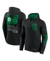 Fanatics Men's Black Boston Celtics Game Time Crossover Pullover Hoodie In Black,kelly Green