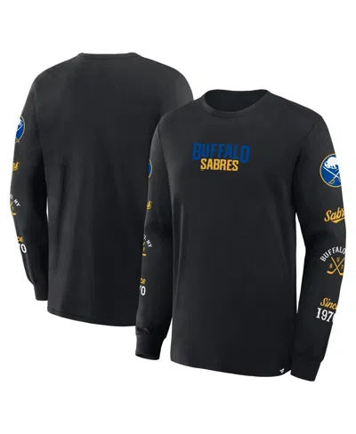 Fanatics Men's Black Buffalo Sabres Boxed In Legacy Long Sleeve T-shirt