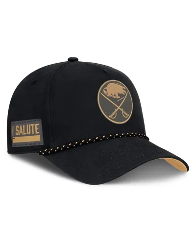 Fanatics Men's Black Buffalo Sabres Military Appreciation Authentic Pro A-frame Adjustable Hat