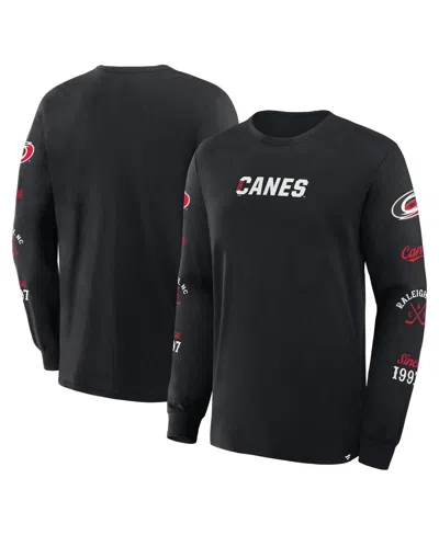 Fanatics Men's Black Carolina Hurricanes Boxed In Legacy Long Sleeve T-shirt