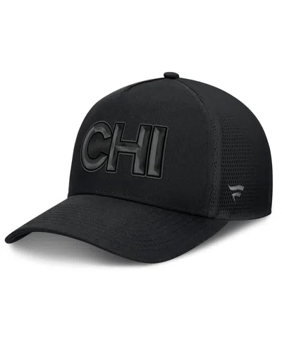 Fanatics Men's Black Chicago Blackhawks Authentic Pro Road Team Code Trucker Adjustable Hat