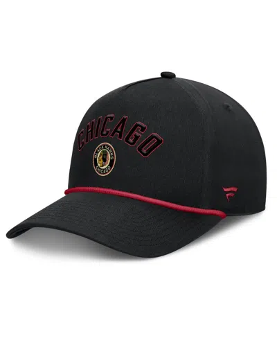 Fanatics Men's Black Chicago Blackhawks Decades Collection A-frame Rope Adjustable Hat