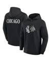 Fanatics Men's Black Chicago Blackhawks Elements Blaze Tri-blend Long Sleeve Hoodie T-shirt In Black