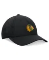 Fanatics Men's Black Chicago Blackhawks Front Office Ripstop Adjustable Hat In Black